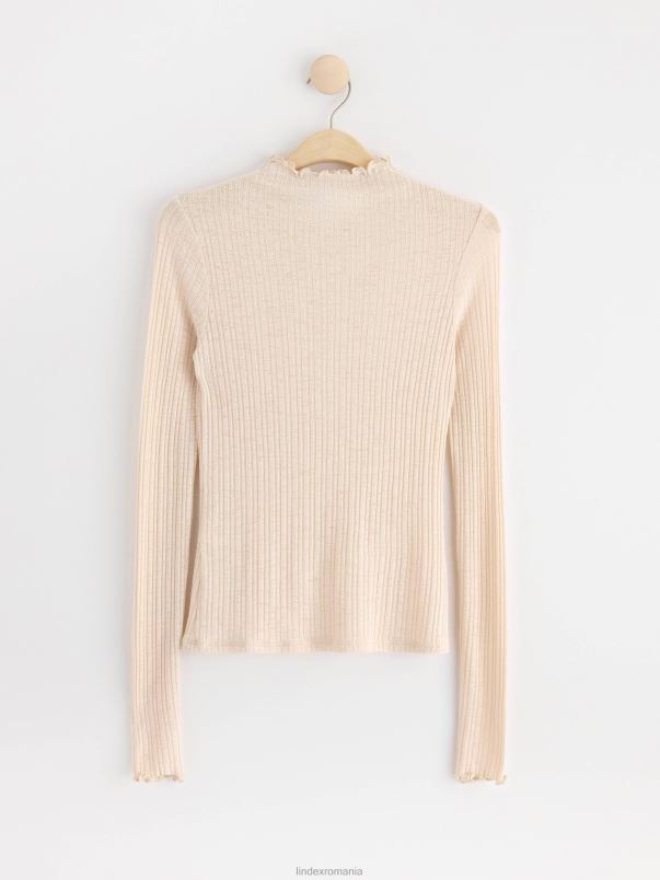 îmbrăcăminte VHZ2F160 blat nervurat cu volane femei bej deschis Lindex