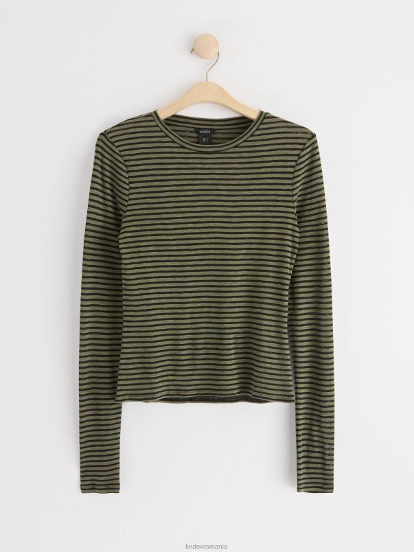 îmbrăcăminte VHZ2F161 top cu maneca lunga femei verde inchis Lindex