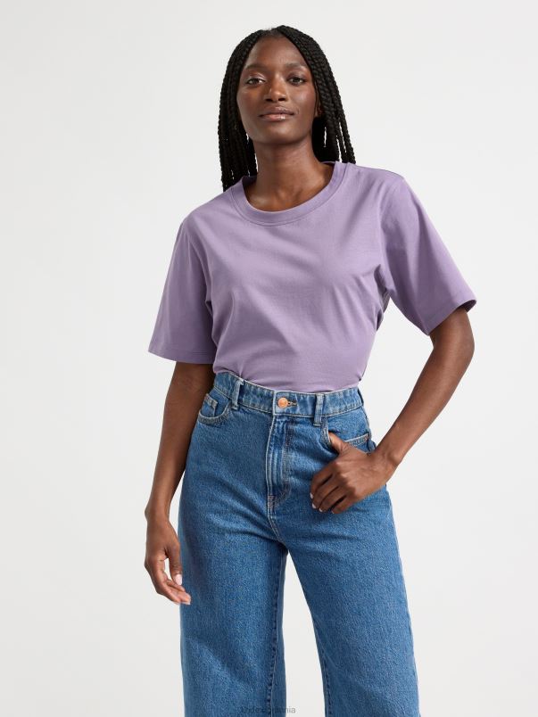 îmbrăcăminte VHZ2F187 tricou femei liliac prăfuit Lindex