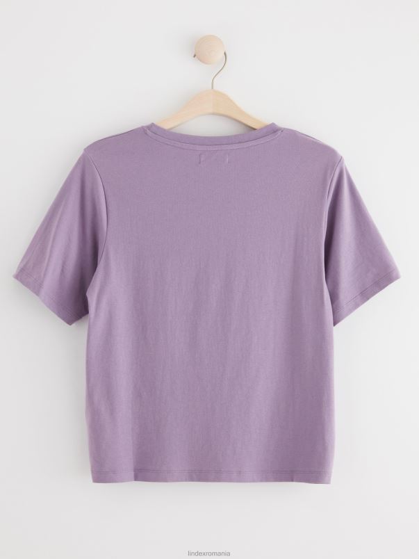îmbrăcăminte VHZ2F187 tricou femei liliac prăfuit Lindex