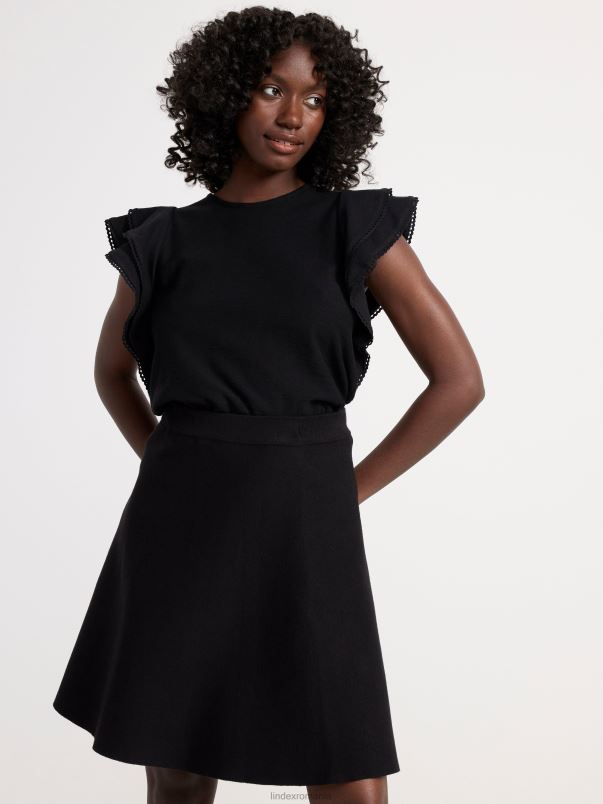 îmbrăcăminte VHZ2F204 deasupra cu volane femei negru Lindex