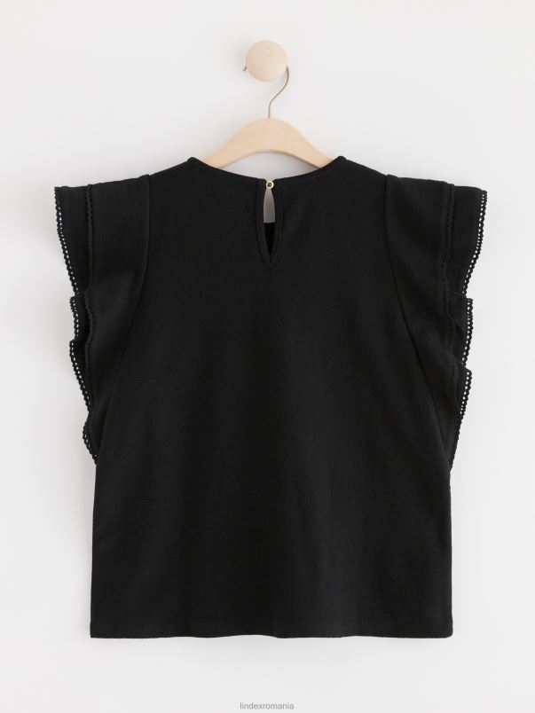 îmbrăcăminte VHZ2F204 deasupra cu volane femei negru Lindex