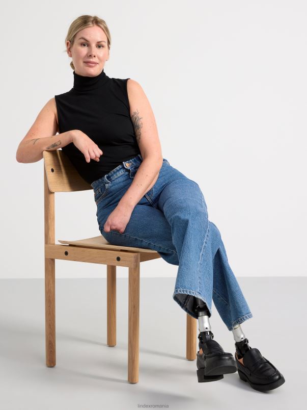 îmbrăcăminte VHZ2F205 top fără mâneci cu gât rulat femei negru Lindex