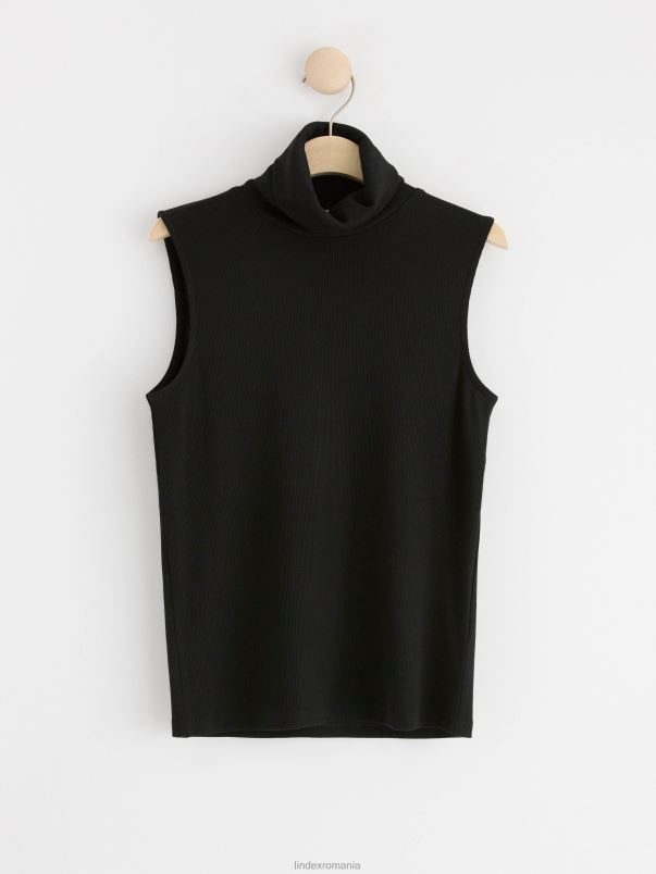 îmbrăcăminte VHZ2F205 top fără mâneci cu gât rulat femei negru Lindex