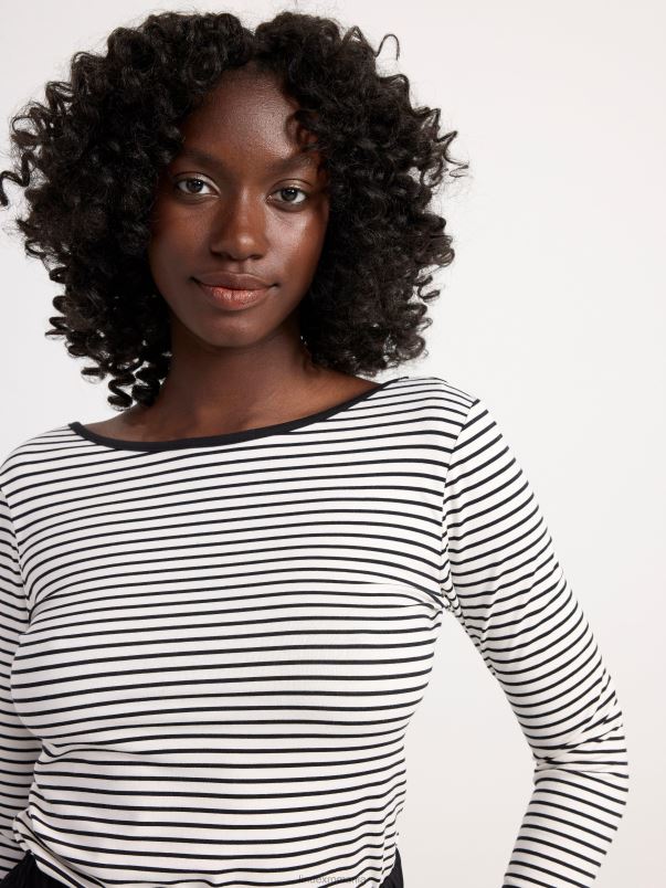 îmbrăcăminte VHZ2F211 deasupra cu dungi femei alb deschis Lindex