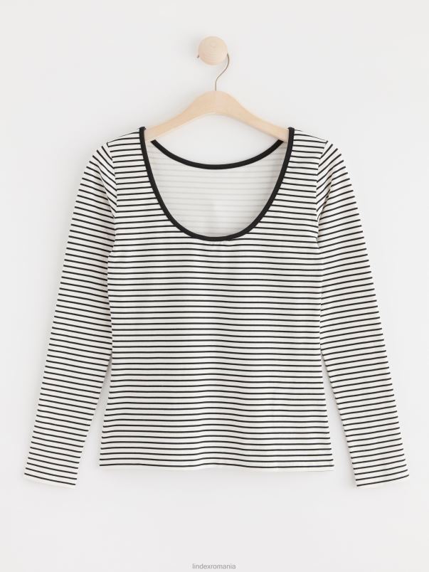 îmbrăcăminte VHZ2F211 deasupra cu dungi femei alb deschis Lindex