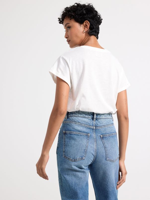 îmbrăcăminte VHZ2F220 tricou femei alb deschis Lindex