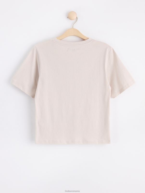 îmbrăcăminte VHZ2F313 top cu maneca scurta nou femei bej deschis Lindex