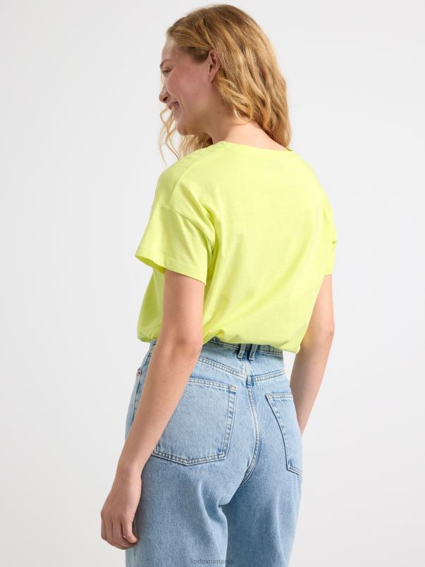 îmbrăcăminte VHZ2F336 tricou din bumbac femei verde deschis Lindex