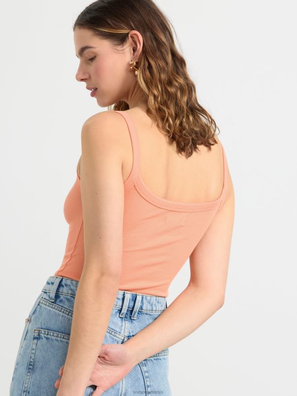 îmbrăcăminte VHZ2F361 vestă cu nervuri femei lumina portocalie Lindex