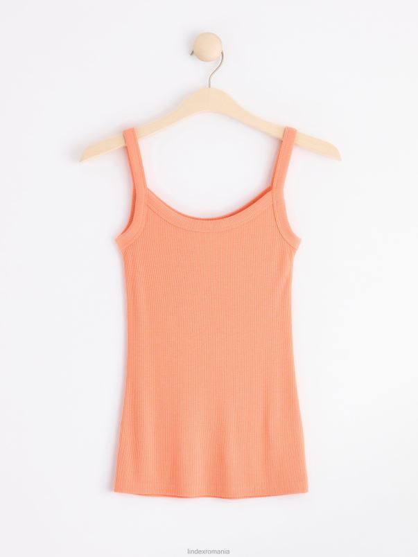 îmbrăcăminte VHZ2F361 vestă cu nervuri femei lumina portocalie Lindex