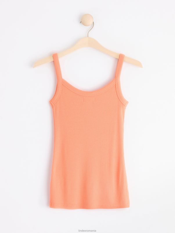 îmbrăcăminte VHZ2F361 vestă cu nervuri femei lumina portocalie Lindex