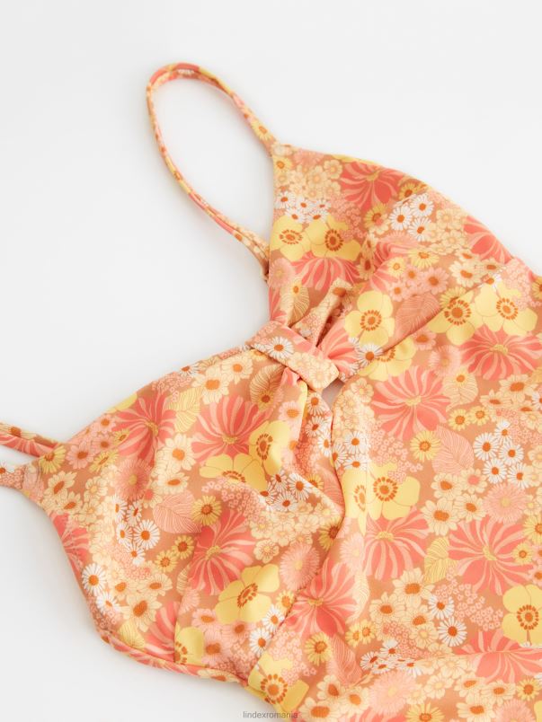 îmbrăcăminte VHZ2F1145 costum de baie floral pentru mama femei bej Lindex