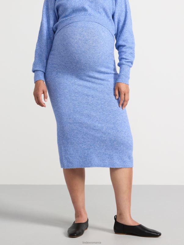 îmbrăcăminte VHZ2F643 fusta midi tricotata mama femei albastru Lindex
