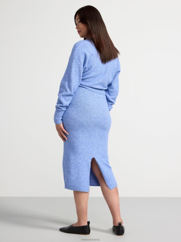 îmbrăcăminte VHZ2F643 fusta midi tricotata mama femei albastru Lindex