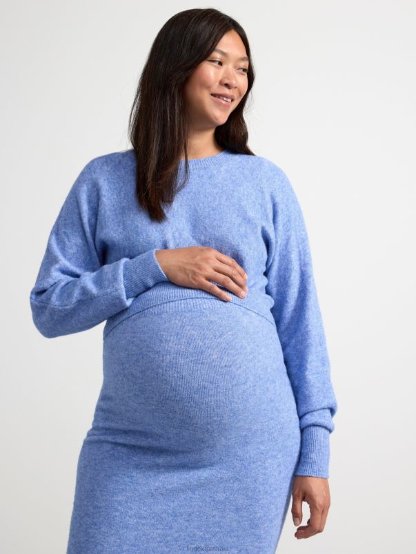 îmbrăcăminte VHZ2F643 fusta midi tricotata mama femei albastru Lindex