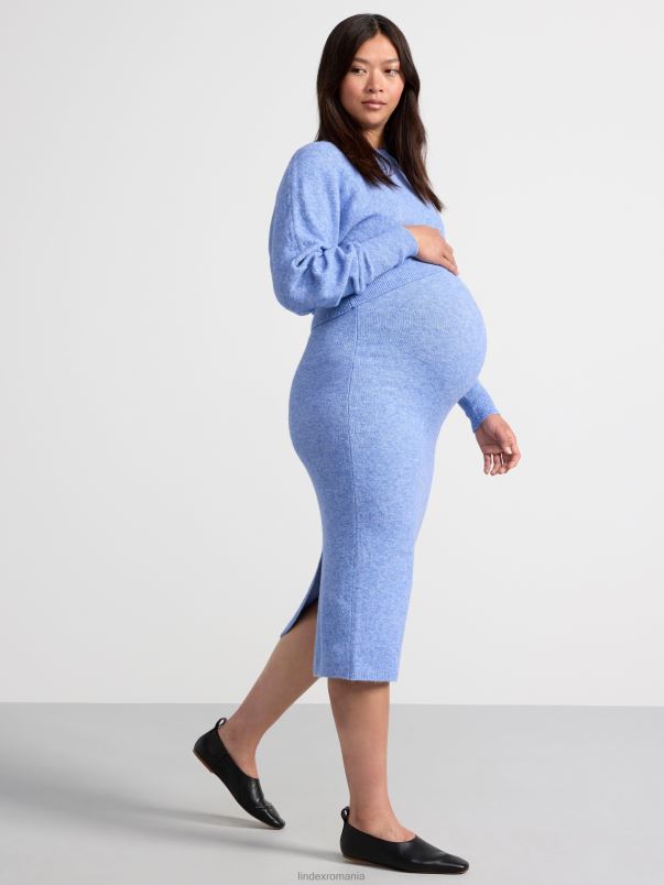 îmbrăcăminte VHZ2F643 fusta midi tricotata mama femei albastru Lindex