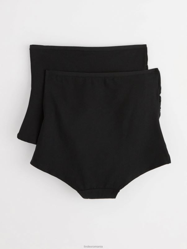 îmbrăcăminte VHZ2F2378 Pachet de 2 slip de maternitate cu talie înaltă femei negru Lindex