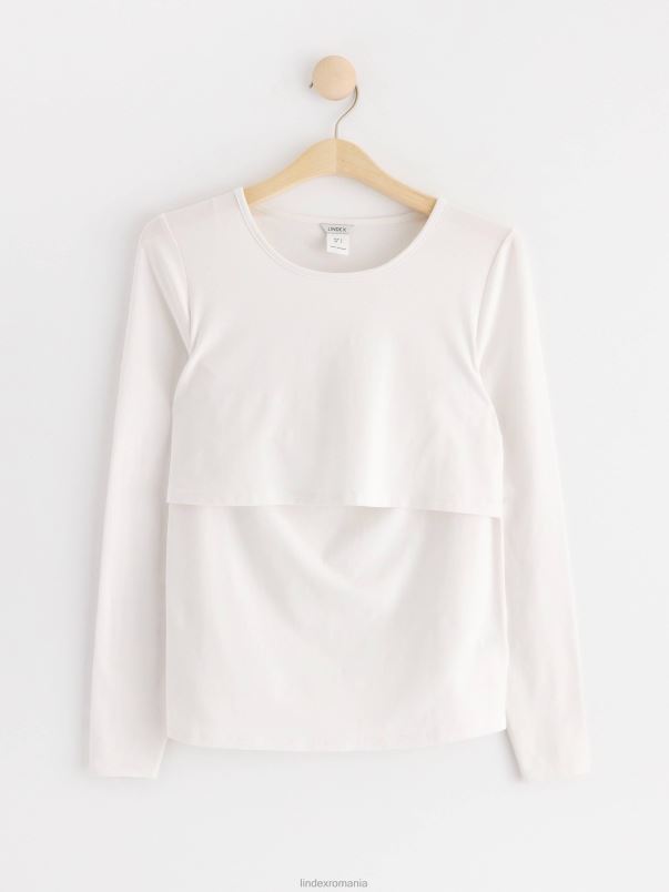 îmbrăcăminte VHZ2F1151 mamă de alăptare cu mâneci lungi femei alb Lindex